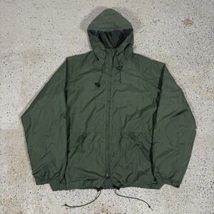 VTG Walls Water Pruf Breathable Full Zip Hooded Rain Jacket Men's Large Green